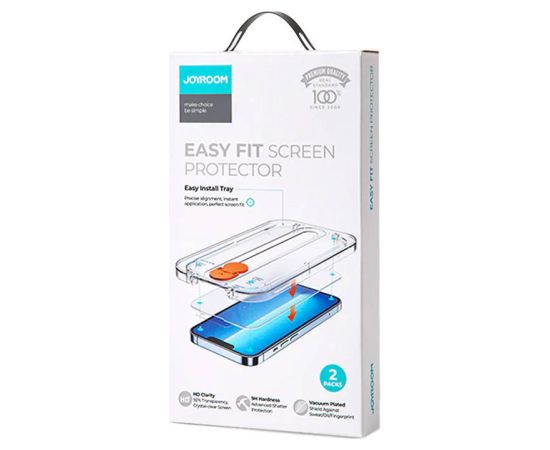 Full screen tempered glass Joyroom Easy Fit JR-H09 for Apple iPhone 14 6.1 ", 10 + 4 pcs FOR FREE