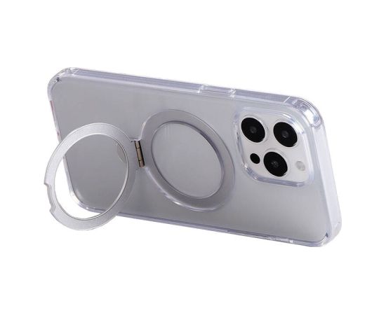 Magnetic protective phone case with holder Joyroom JR-BP004 for iPhone 15 Pro (transparent)