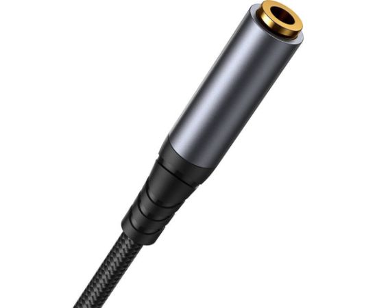 Joyroom SY-A09 AUX extension cable 3.5mm mini jack female to 3.5mm mini jack male, braided, 1.2m (black)
