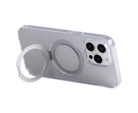 Magnetic protective phone case with holder Joyroom JR-BP004 for iPhone 15 Pro Max (transparent)