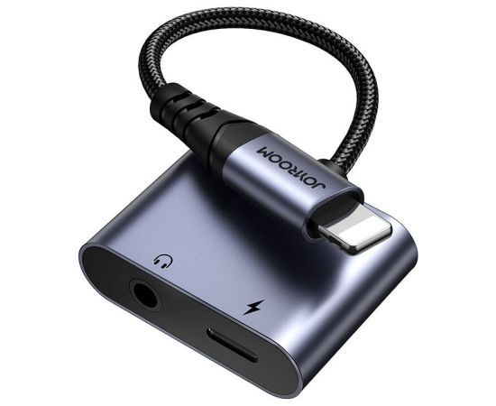 2-in-1 Audio adapter Joyroom SY-L01 Lightning to 3.5mm + Lightning (black)