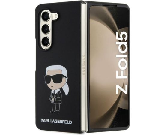 Karl Lagerfeld KLHCZFD5SNIKBCK Z Fold5 cietais futrālis melns|melns Silikona Ikonik