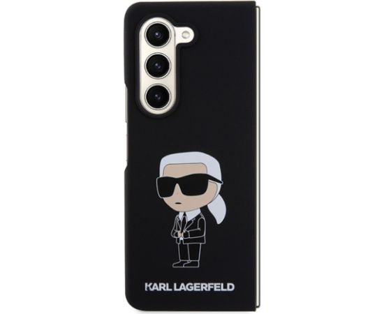 Karl Lagerfeld KLHCZFD5SNIKBCK Z Fold5 cietais futrālis melns|melns Silikona Ikonik