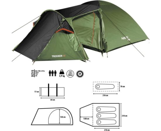 Camping tent - Nils Camp NC6312 Trekker III