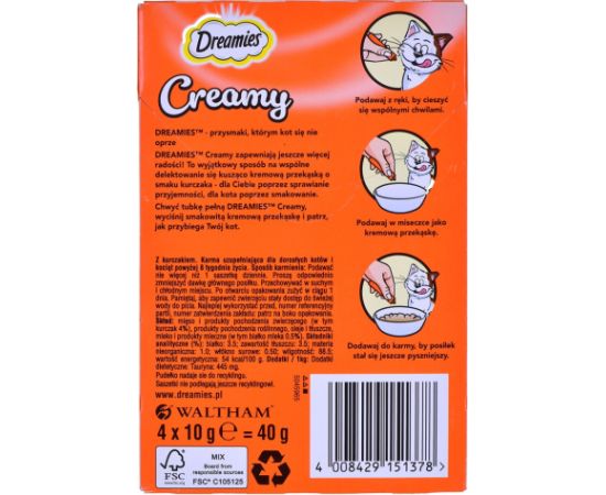 DREAMIES Creamy Chicken - cat treats - 4x10 g