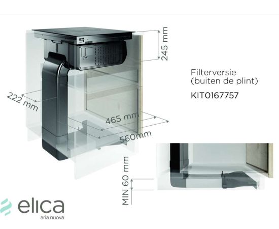 Elica Recycling kit plinth-out for Nikolatesla FIT