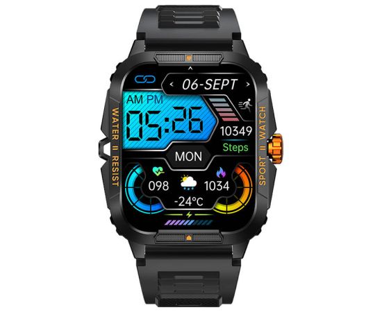 Colmi P76 smartwatch (black and orange)