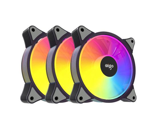 Computer Fan set 3in1 Aigo AR12 ARGB 120x120 (black)