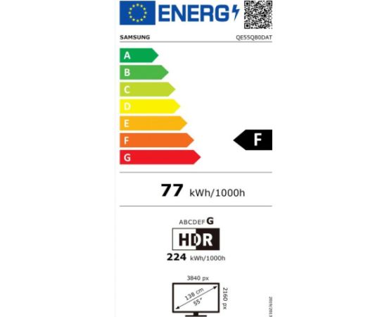 Samsung QE55Q80DATXXH 55" QLED 4K MI televizors (2024)