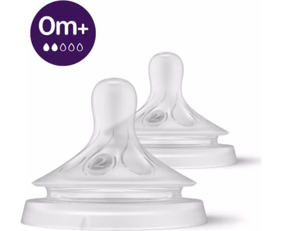 Philips Avent Natural  Response  barošanas pudeļu silikona knupīši, 0M+ (2 gab) - SCY962/02