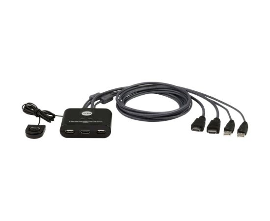 ATEN CS22HF-AT 2-Port USB FHD HDMI Cable KVM Switch, Black