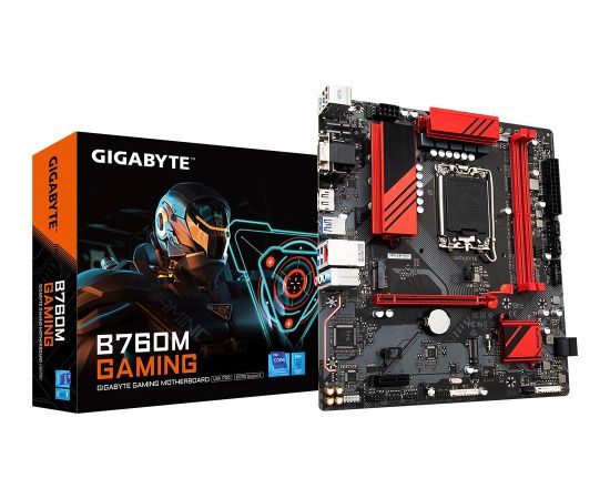 Mainboard GIGABYTE Intel B760 Express LGA1700 Micro-ATX Memory DDR5 Memory slots 2 1xPCI-Express 3.0 1x 1xPCI-Express 4.0 16x 2xM.2 1x15pin D-sub 1xHDMI 1xDisplayPort 2xUSB 2.0 3xUSB 3.2 1xUSB-C 1xPS/2 1xRJ45 3xAudio port B760MGAMING