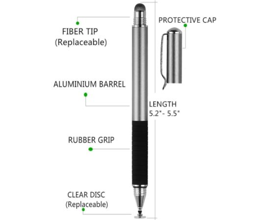 iLike P21 Емкостный стилус 2в1 Стилус с высокой точностю и рисованием (Телефона / Планшета) Серебристый