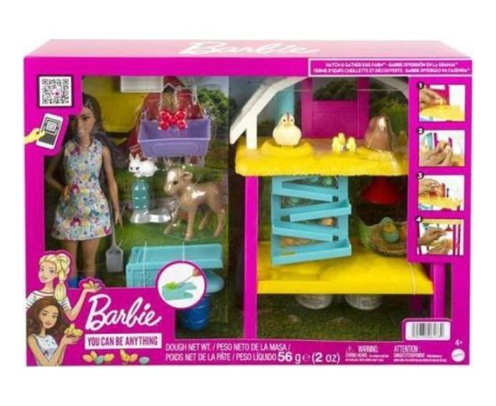 Mattel Lalka Barbie Barbie Lalka Barbie Farma radosnych kurek Zestaw HGY88