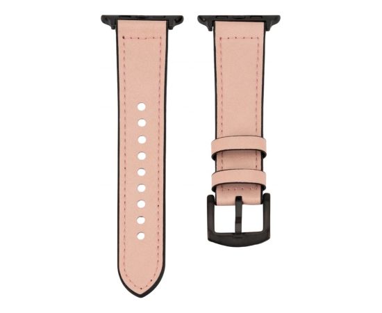 Connect Universal  Watch 38/40/41mm Silicone patch Leather Strap (132mm M/L) Pink Sand