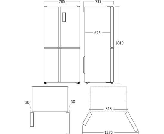 Side-by-side fridge freezer Scandomestic SKF481X