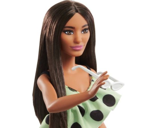 Lalka Barbie Mattel Fashionistas Brunetka w kombinezonie w kropki HPF76