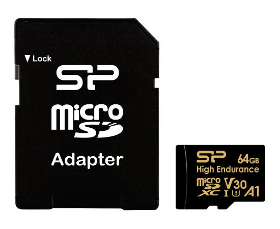 Silicon Power memory card microSDXC 64GB High Endurance + adapter