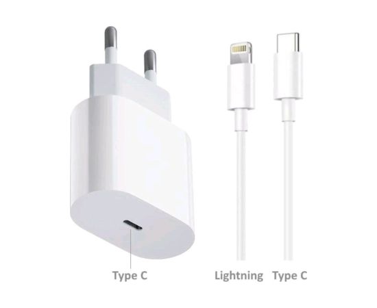 RoGer CH20W1M Tikla lādētājs 20W / USB-C - Lightning 1m