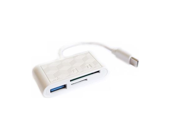 RoGer USB-C Hub 3in1 USB 2.0 / Card reader SD/TF / белый