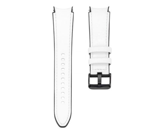 Connect   20mm Silicone Patch Leather Strap (130mm M/L) White