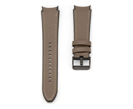 Connect Universal  20mm Silicone Patch Leather  Strap (130mm M/L) Taupe