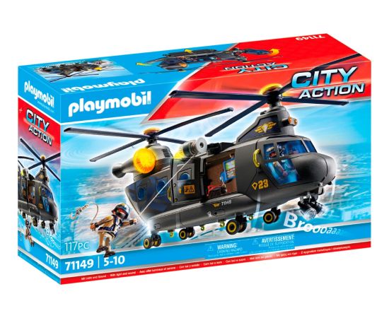 PLAYMOBIL 71149 City Action SWAT Rescue Helicopter Construction Toy