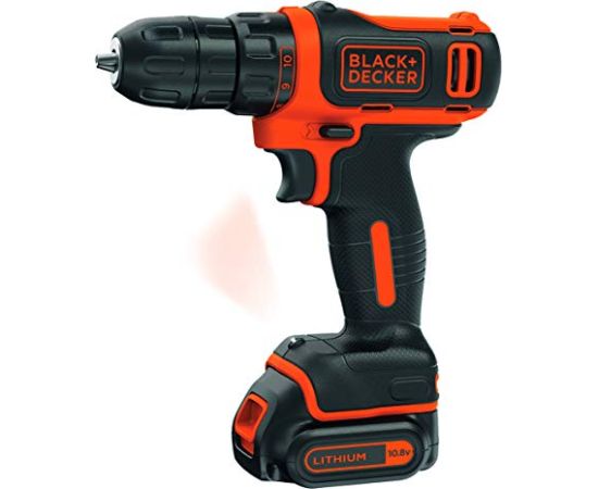 Black&decker BLACK + DECKER cordless drill BDCDD12, 10,8Volt (black / orange, Li-ion battery pack 1.5Ah)