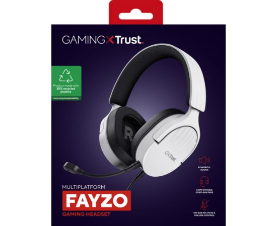 Słuchawki TRUST GXT489W FAYZO HEADSET WHT (25210)