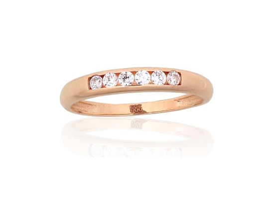 Золотое кольцо #1100832(Au-R)_CZ, Красное Золото 585°, Цирконы, Размер: 18.5, 1.58 гр.