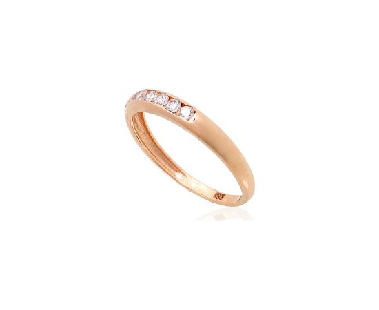 Золотое кольцо #1100832(Au-R)_CZ, Красное Золото 585°, Цирконы, Размер: 18.5, 1.58 гр.