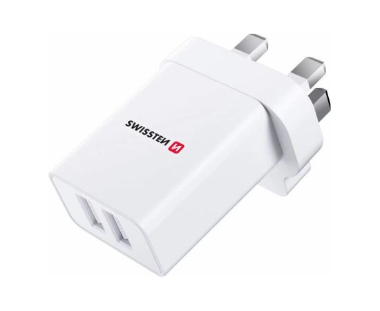 Swissten Зарядное устройство 2x USB 10.5W для UK Разъем