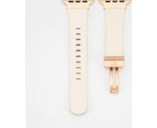 Connect Apple  Watch 42/44/45mm Single loop buckle leather strap White