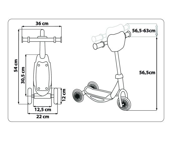 3 WHEELS BABY Skrejritenis PRINCESS