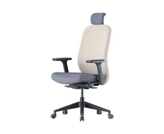 Up Up Athene ergonomic office chair Black, Grey + Ivory fabric