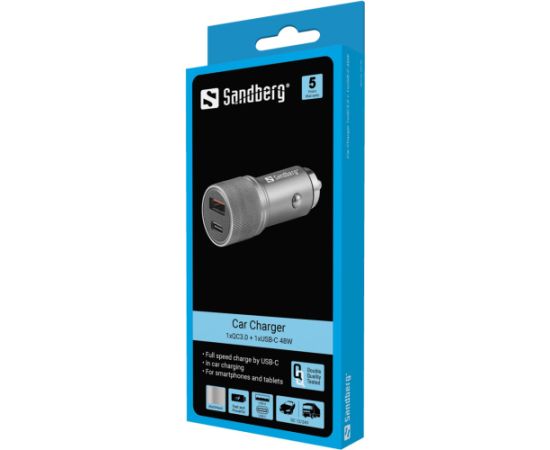 Samsung Sandberg 441-50 Car Charger 1xQC3.0+1xUSBC 48W