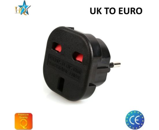 HQ cStrāvas ligzdas pāreja UK (Anglija) 3pin uz Euro standartu 2Pin UK uz EU adapteris (OEM)