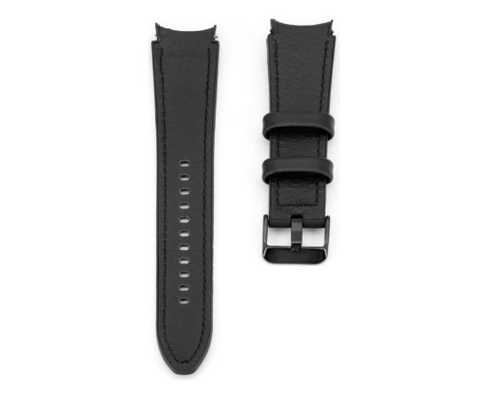 Connect Universal  20mm Silicone Patch Leather Strap (130mm M/L) Black