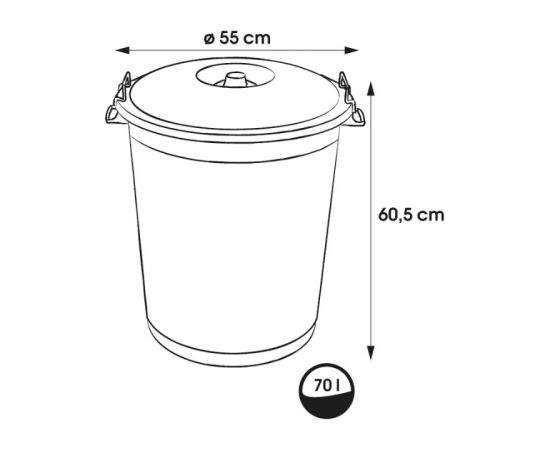 Keeeper Atkritumu tvertne Mega 70L Hugo Ø55x60,5cm tumši zaļa