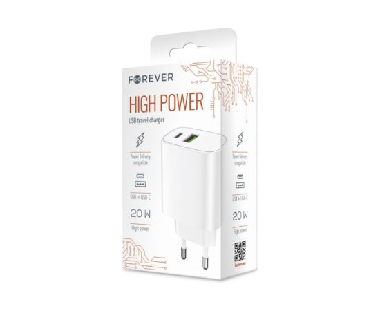 Forever LS-04 USB / USB-C Зарядное Устройство 20W