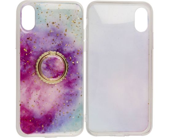 Fusion Marble Ring Back Case Silikona Aizsargapvalks Priekš Apple iPhone 11 Violets - Zils