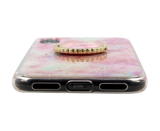 Fusion Marble Ring Back Case Silikona Aizsargapvalks Priekš Apple iPhone 11 Violets - Zils