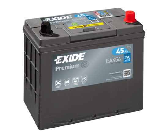 Akumulators EXIDE 45Ah 390A EA456 237x136x227-+