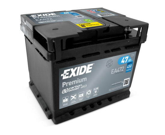 Akumulators EXIDE 47Ah 450A EA472 207x175x175-+