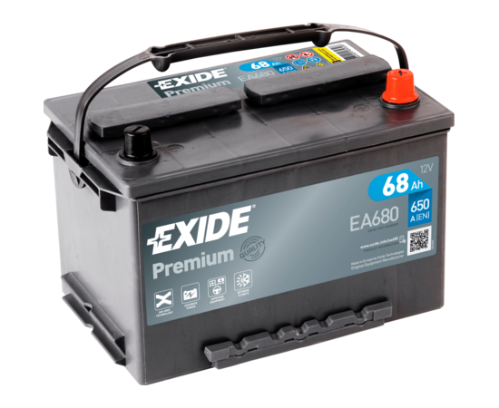 Akumulators EXIDE PREMIUM 68Ah 650A EA680 277x175x190-+