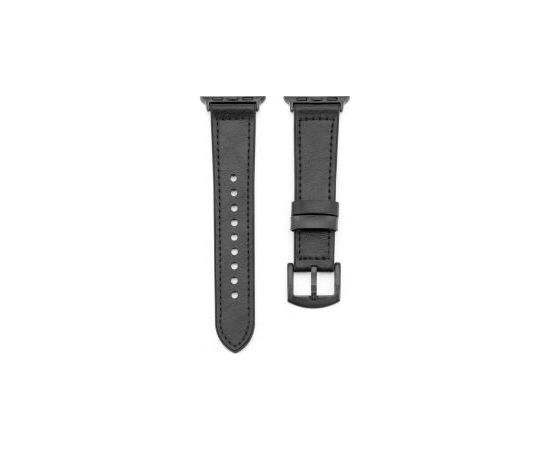 Connect Universal  Watch 42/44/45mm Silicone patch Leather  Strap (132mm M/L) Black