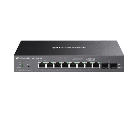 Switch TP-LINK Type L2 Desktop/pedestal 8x2.5GbE 2xSFP+ PoE+ ports 8 160 Watts SG2210XMP-M2