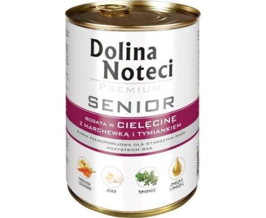 Dolina Noteci Dolina Noteci Premium Senior cielęcina z marchewką i tymiankiem - puszka 400g uniwersalny