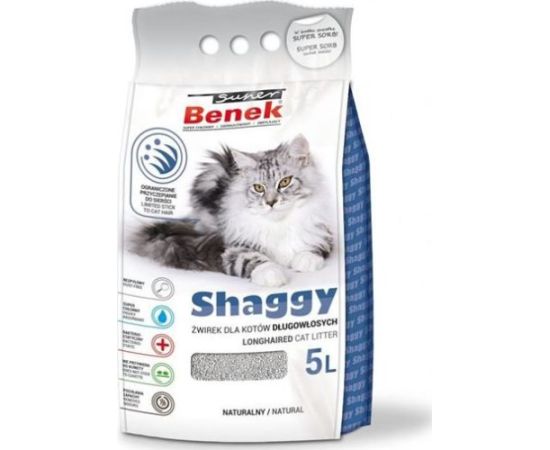 Żwirek dla kota Super Benek Shaggy Naturalny 5 l