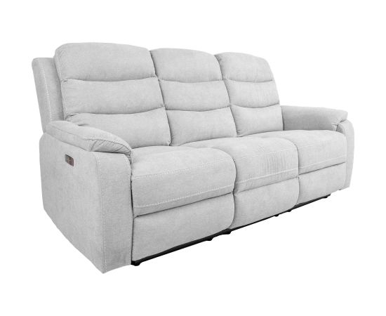 Recliner sofa MIMI 3-seater, electric, silver grey